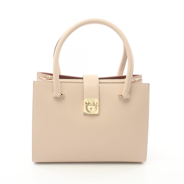 Salvatore Ferragamo Gancini Hand bag leather Pink beige Used