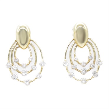 JEWELRY Diamond Pierced earrings 18KYG Yellow Gold Used women