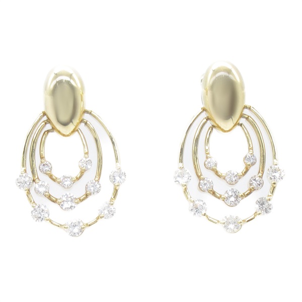 JEWELRY Diamond Pierced earrings 18KYG Yellow Gold Used women