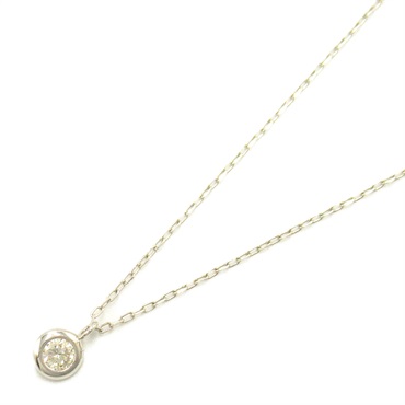 JEWELRY Diamond Necklace Pendant K18 WG White Gold Clear Used