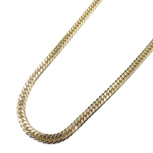 JEWELRY Double 6 side Flat link chain necklace 18KYG Yellow Gold Used unisex