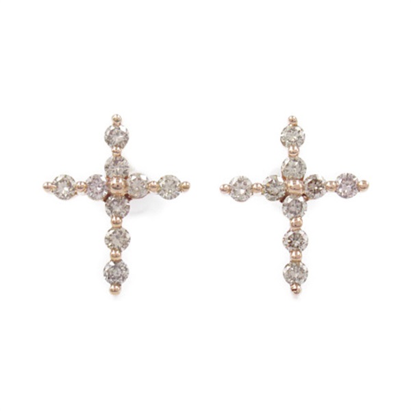 JEWELRY GEM TV Pierced earrings 18KPG Pink Rose Gold Used women