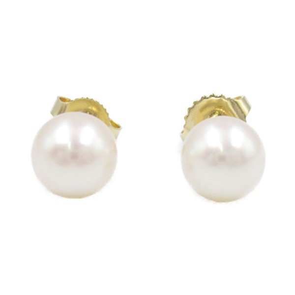 TIFFANY＆CO Pearl Pierced earrings 18KYG Yellow Gold White Used women