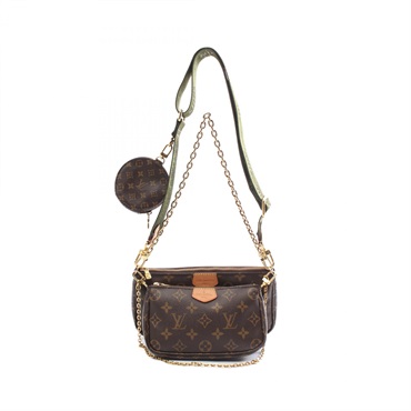 LOUIS VUITTON Multi Pochette Accessoires Khaki Shoulder Bag M44813 Brown Used LV
