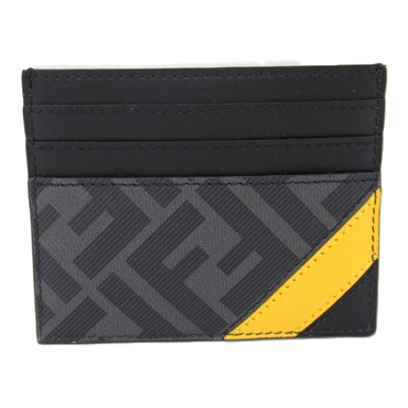 FENDI Card CaseA 7M0164A9XSF0R2A leather canvas Black Nero Sunflower NEW mens