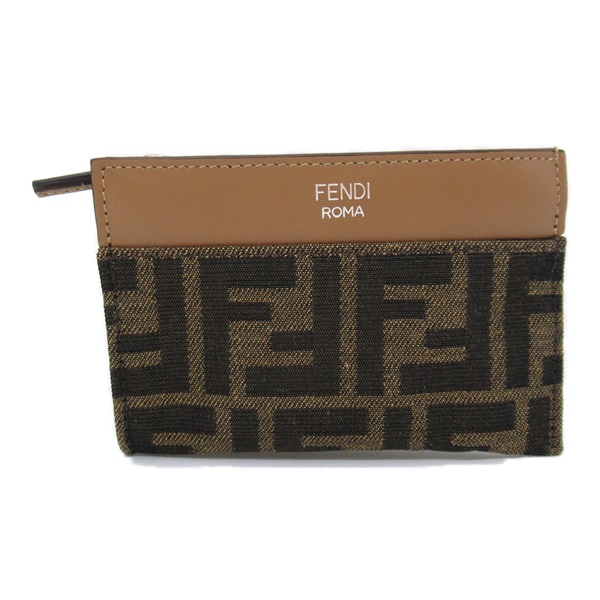 FENDI key case holder pouch purse 7AP074AFBVF1HRM leather Fabric Brown