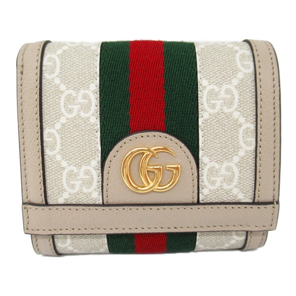 GUCCI Folding wallet 598662UULAG9682 GG canvas Beige White NEW unisex