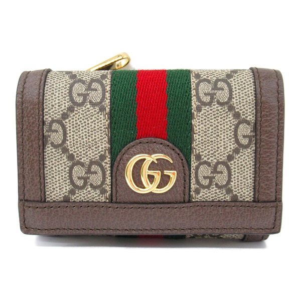 GUCCI Three-fold wallet 64433496IWG8745 leather GG Supreme Canvas Beige NEW GHW