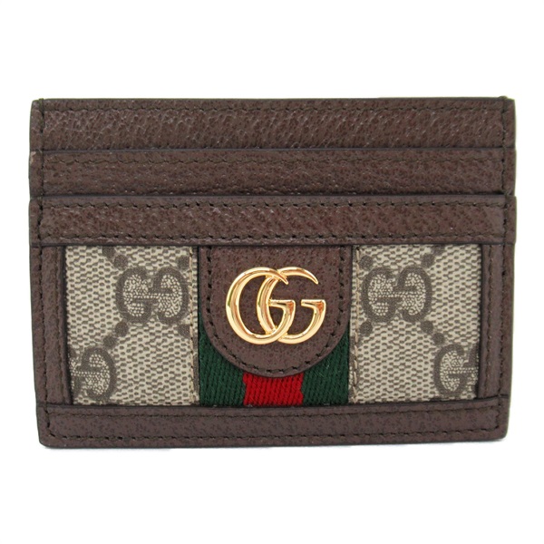 GUCCI Card Case 52315996IWG8745 leather GG Supreme Canvas Beige Beige NEW mens