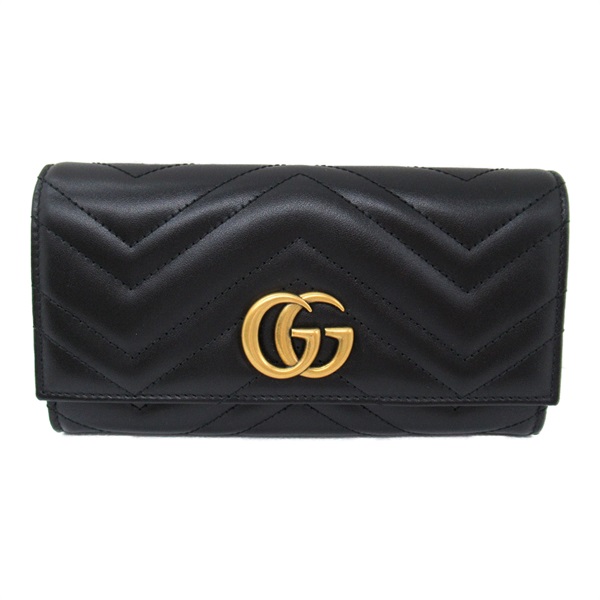 GUCCI Long wallet quilted leather 443436DTD1T1000 leather Black NEW Women