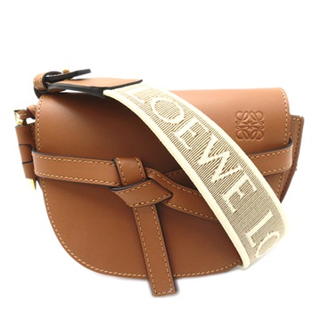 LOEWE Mini Gate Dual Shoulder crossbody Bag A650N46X132530 calfskin jacquard Tan