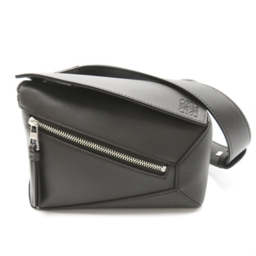 LOEWE Puzzle Bum bag Mini Shoulder B510EB1X031220 Calfskin leather Dark gray NEW