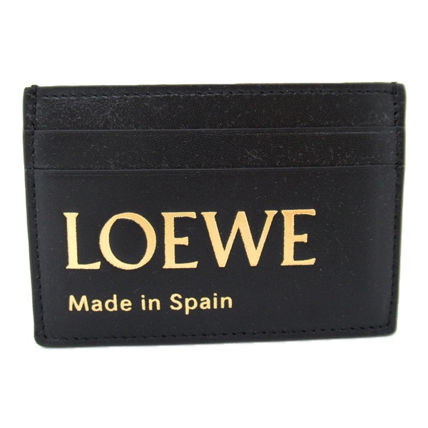 LOEWE Card Case holder CLE0322X011100 Calfskin Black Gold