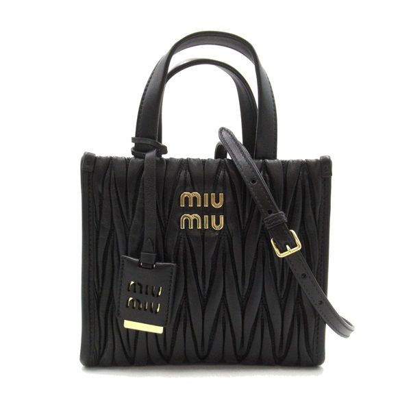 Miu Miu 2way Shoulder Bag 5BA277N88F0002 leather Black NEW Women GHW crossbody