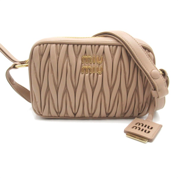 Miu Miu Shoulder Bag 5BH118N88F0770 leather Beige NEW Women crossbody GHW