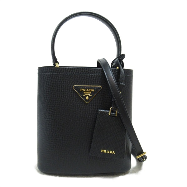 PRADA Panier Saffiano Leather 2way Shoulder Bag 1BA2172ERXF0002 Black Nero NEW