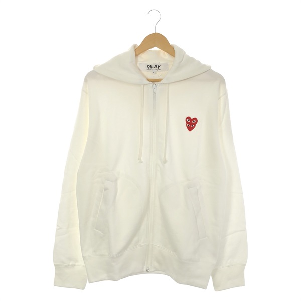 COMME des GARCONS Hoodies jacket AZT29405124L Z cotton White NEW mens size L