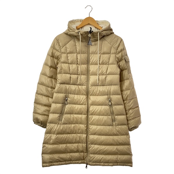 MONCLER Long down jacket 1 1A00007595ZZ2001 polyamide Beige NEW Women size 1