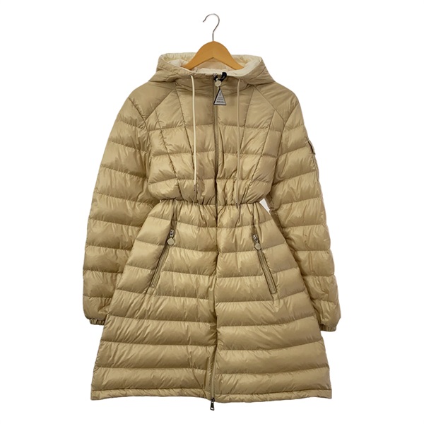 MONCLER Long down jacket 2 1A00007595ZZ2002 polyamide Beige NEW Women size 2