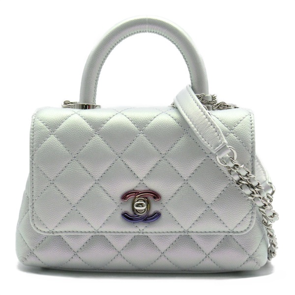 CHANEL Coco Handle Matelasse 2way chain crossbody Shoulde Bag Caviar Skin SHW