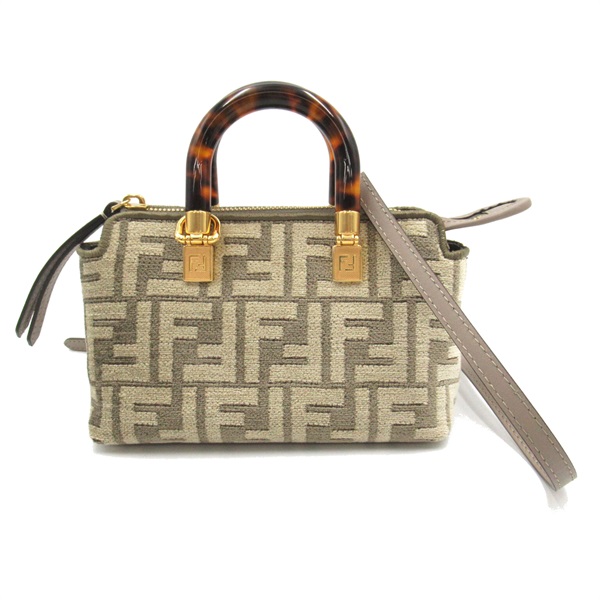 FENDI By the way 2way Shoulder Hand Bag Velor Beige Used Women