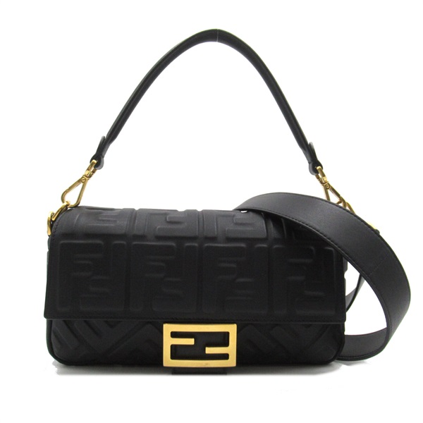 FENDI Mamma bucket 2way Shoulder Hand Bag 8BR600 leather Black Used Women