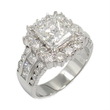 JEWELRY Diamond Ring Pt900 Platinum Clear Used US#6.25