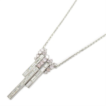 JEWELRY Diamond Necklace Pt900 Pt850 Platinum Clear Pink Used women
