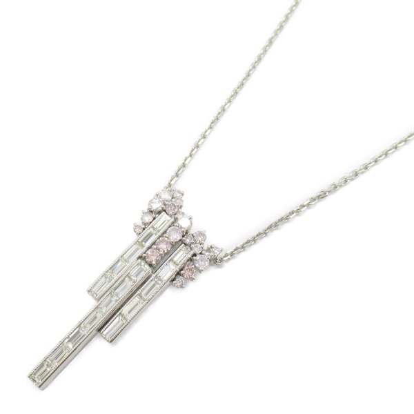 JEWELRY Diamond Necklace Pt900 Pt850 Platinum Clear Pink Used women