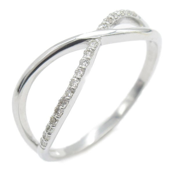 JEWELRY Diamond Ring 18KWG White Gold Used women US size 6.5