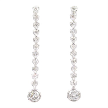JEWELRY Diamond Pierced earrings 18KWG White Gold Used women