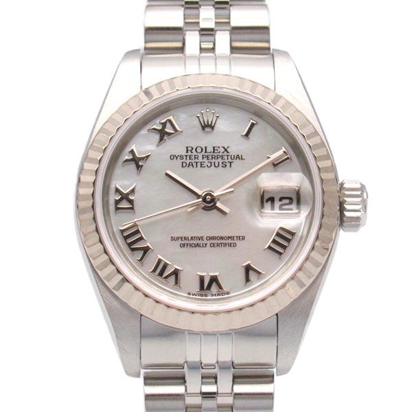 ROLEX Datejust F Wrist Watch 79174NR Automatic 18KWG White Gold SS Used Women