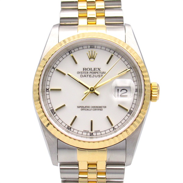 ROLEX Datejust Y Wrist Watch 16233 18KYG Yellow Gold Stainless Steel Used mens