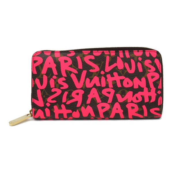 LOUIS VUITTON Zippy around long wallet M93710 canvas Monogram Graffiti Fuschia