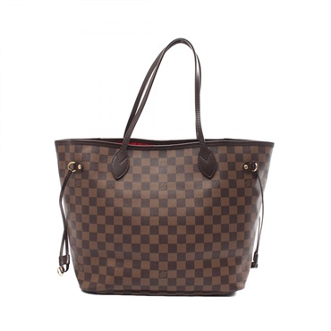 LOUIS VUITTON Neverfull MM Tote shoulder Bag N51105 Damier Ebene leather Brown