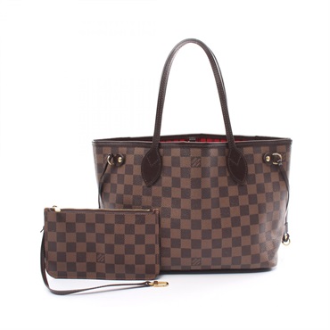 LOUIS VUITTON Neverfull PM Tote shoulder Bag N41359 Damier canvas Ebene LV