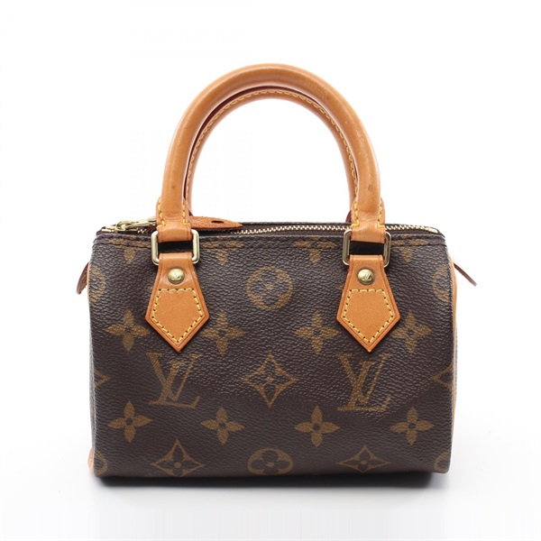 LOUIS VUITTON Mini Speedy Monogram Hand bag M41534 canvas leather Brown Used