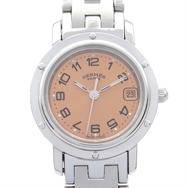 HERMES Clipper Wrist Watch CL4.210 Quartz Stainless Steel Used Women