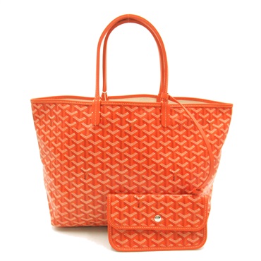 GOYARD Saint Louis PM Tote Hand Bag PVC coated canvas Orange Used Women