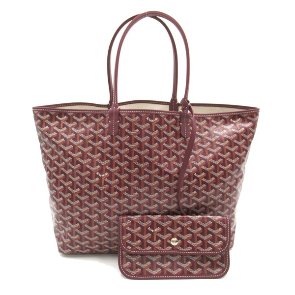 GOYARD Saint Louis PM Tote Hand Bag PVC canvas Bordeaux burgundy Used Women