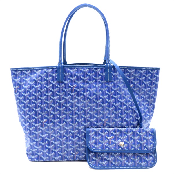 GOYARD Saint Louis PM Tote shoulder bag canvas Blue Used unisex