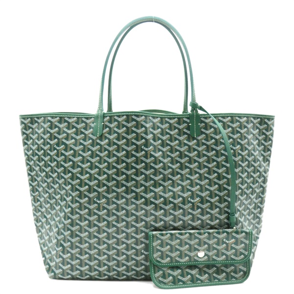 GOYARD Saint Louis GM Tote Hand Bag PVC coated canvas Green Used unisex