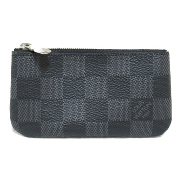 LOUIS VUITTON Pochette cles Key coin purse N60155 Damier graphite Black Used