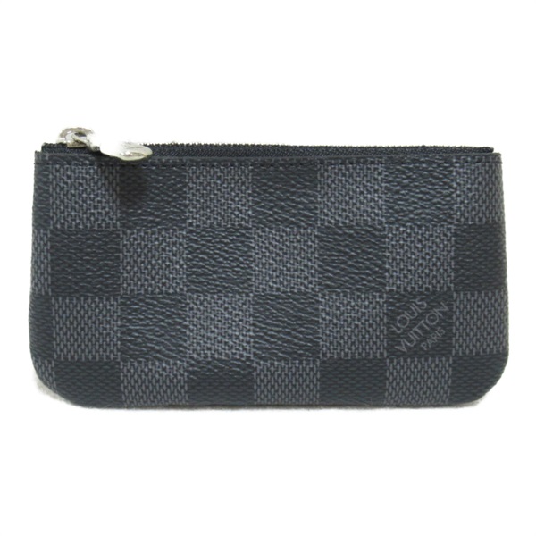 LOUIS VUITTON Pochette cles Key coin purse N60155 Damier graphite Black Used