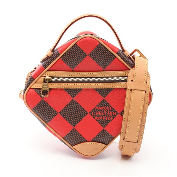 LOUIS VUITTON Chess Messenger crossbody Hand bag N40561 Damier Pop leather Rouge