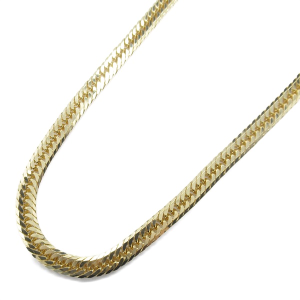 JEWELRY 8 sided triple Curb chain Necklace K18 Yellow Gold NEW