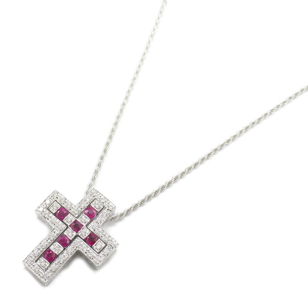 Damiani Belle Epoque Ruby Diamond Necklace 18KWG White Gold Red Used women