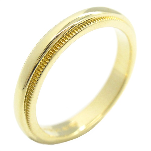 TIFFANY＆CO Two-gathered milgrain Ring 18KYG Yellow Gold Used US size 4.75