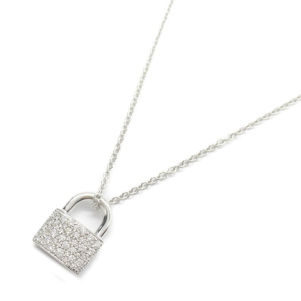 TIFFANY＆CO Hardware Lock Pavé Diamond Necklace 18KWG White Gold Used women