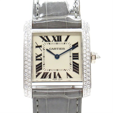 CARTIER Tank francaise MM Wrist Watch WE100951 Quartz K18WG Used Women